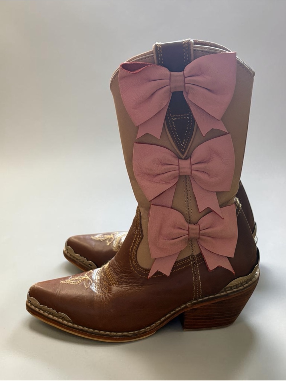 Kids Nothing but Amor Cowboy Boots with Pink Bow Accents